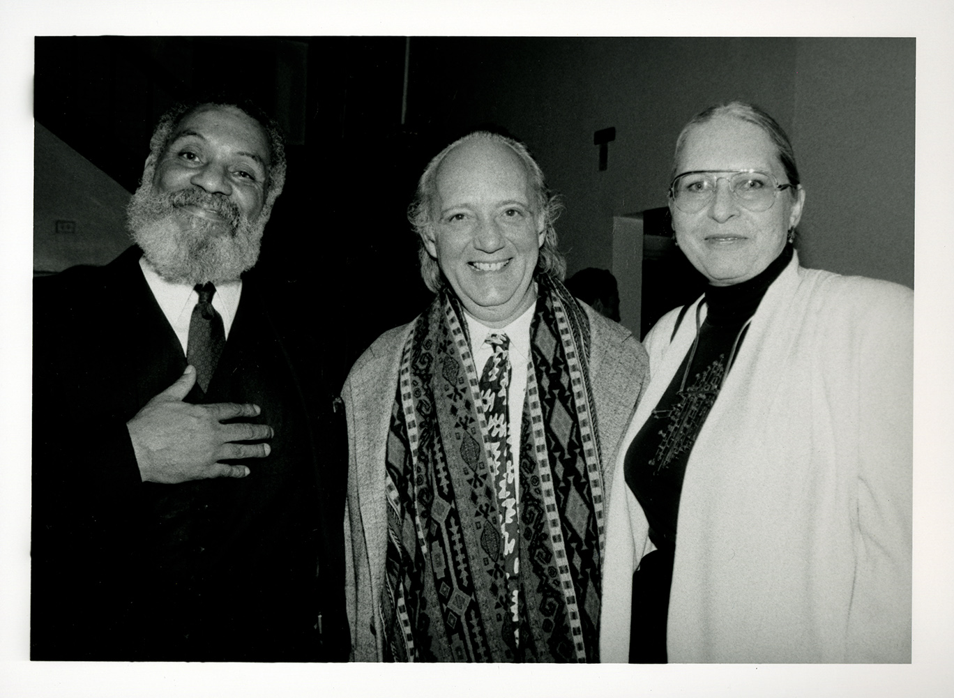 Leo Dillon, Marshall Arisman, and Diane Dillon at exhibition opening